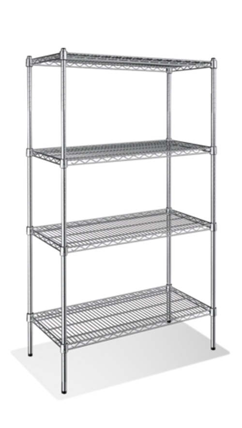 Steel Works SW1848C-4 Heavy Duty Wire Shelving Unit 4-Tier 18"x48" 800 lbs Capacity Chrome NSF