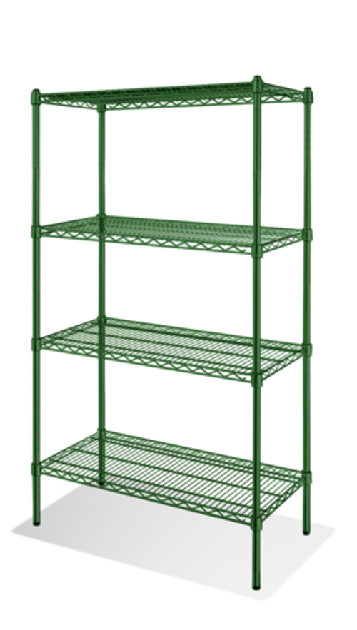 Steel Works SW1836G-4 Heavy Duty Wire Shelving Unit 5-Tier 18x36 800 lbs Capacity Epoxy Coated Green NSF