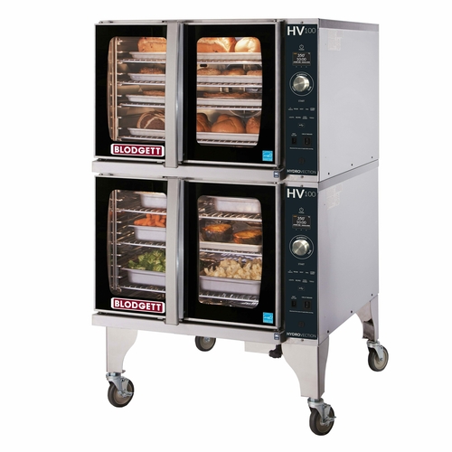 Blodgett HV-100E DBL HydroVection Oven Electric Full Size Double Stacked 10 Pan Capacity with Programmable Controls and Stainless Steel Design