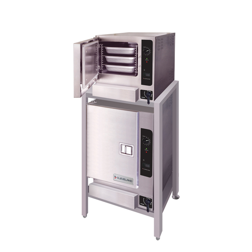 Cleveland Range 22CGT63.1 SteamChef 3 & 6 Convection Steamer Gas Boilerless Double Stacked ES26304466G Equipment Stand