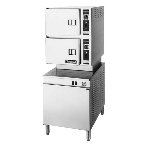 Cleveland Range 24CEM24 Pressureless Convection Steamer Electric 24 Inch 2 Compartments Solid State Controls Stainless Steel