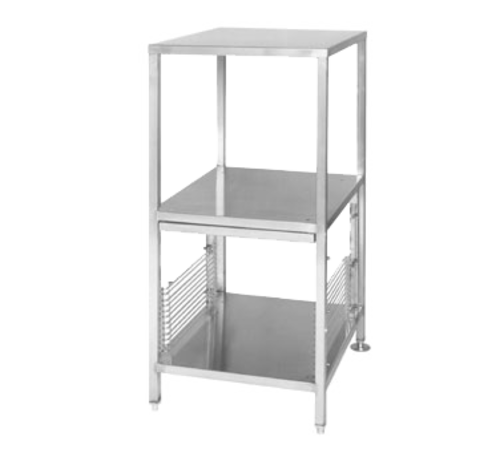 Cleveland Range ES2446 Equipment Stand with 2 Shelves 24 X 29 48 High Stainless Steel for 2 21CET8 or 1 21CET8 and 1 21CET16 or 2 21CET16 Steamers