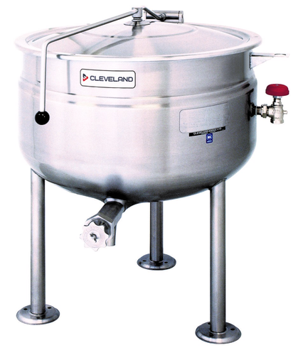 Cleveland Range KDL60SH Short Series Steam Jacketed Kettle Direct Steam 60 Gallon Capacity 34.8 Rim Height Full Steam Jacket Design