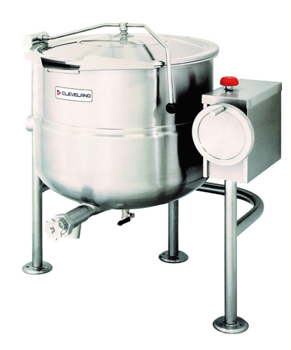 Cleveland Range KDL60T Kettle Direct Steam Tilting 60 Gallon Capacity 2/3 Steam Jacket Open Tri-Leg Base 316 Stainless Steel