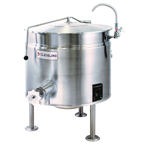 Cleveland Range KEL40SH Short Series Steam Jacketed Kettle Electric 40 Gallon Capacity 316 Stainless Steel Construction