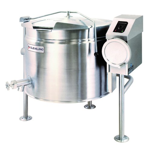 Cleveland Range KEL40TSH Short Series Steam Jacketed Kettle Electric Manual Tilting 40 Gallon Capacity 316 Stainless Steel