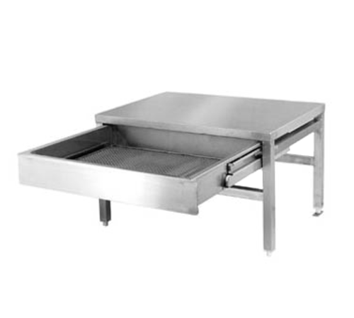 Cleveland Range ST28 Equipment Stand for Single Kettles Open Base with Sliding Drain Drawer Splash Screen 28 x 26 18 High Stainless Steel Top and Legs