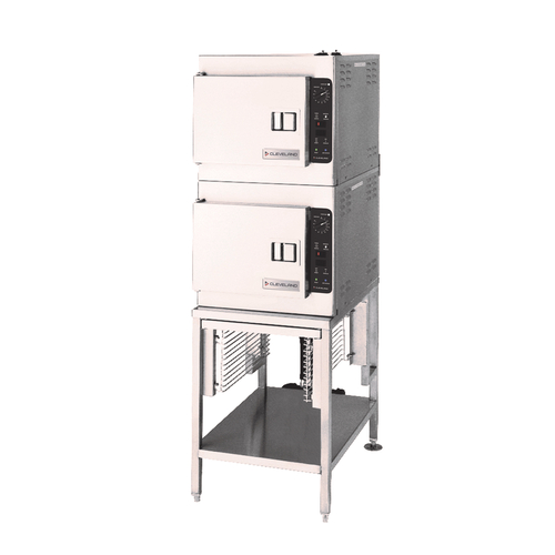Cleveland Range 21CET8 Steamcraft Ultra 3 Convection Steamer Electric Double Stack with UNISTAND25 and STK1 Stacking Kit