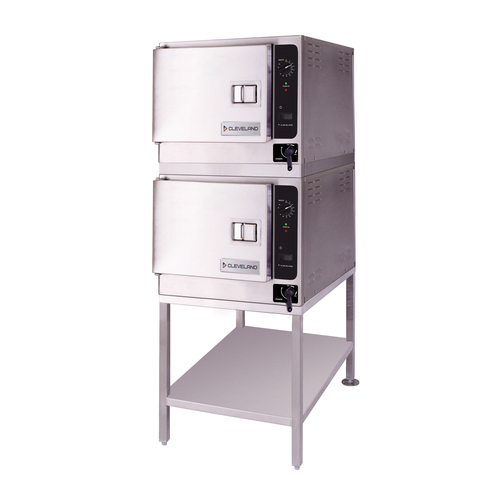 Cleveland Range 22CET33.1 SteamChef 3 Convection Steamers Electric Boilerless Direct Stacked with UNISTAND25 and CHEFSTACKIT