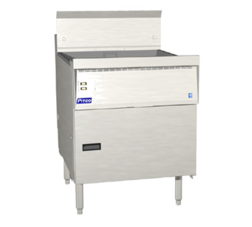 Pitco FBG24 Flat Bottom Gas Fryer 57-87 lb Oil Capacity 24x24 Frying Area Solid State Controls