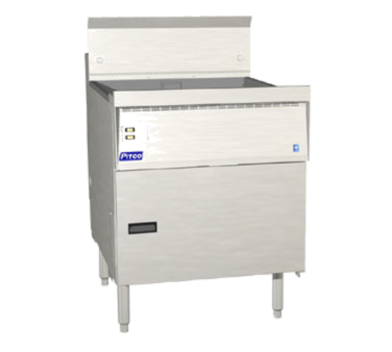 Pitco FBG24 Flat Bottom Gas Fryer 57-87 lb Oil Capacity 24x24 Frying Area Solid State Controls