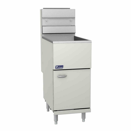 Pitco 45C+S Fryer gas floor model 42-50 lb oil capacity millivolt control stainless steel tank door front 122000 BTU CSA Flame CSA Star NSF