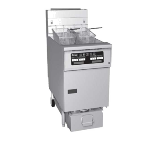 Pitco SG14RS-6FD Solstice Prepackaged Fryer System High Power Gas 6 Tanks Millivolt Control Stainless Steel