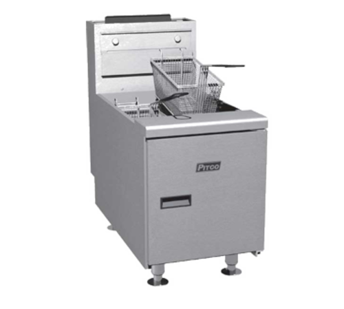 Pitco SGC-S Solstice Standard Fryer Gas Countertop 35 lb Oil Capacity Millivolt Control Stainless Steel Tank
