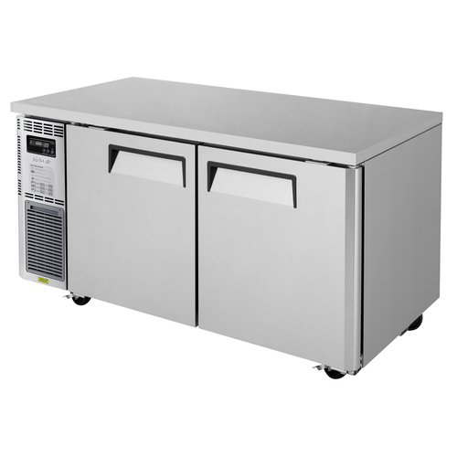 Turbo Air JUF-60-N J Series Side Mount Undercounter Freezer 59 inch Two Section Stainless Steel 13.58 cu ft