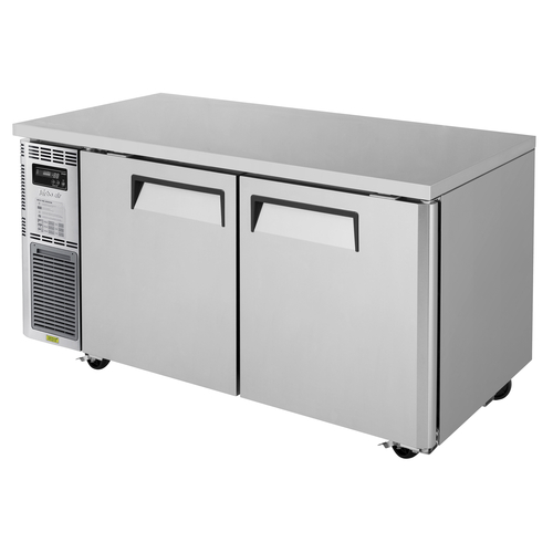 Turbo Air JUR-60-N6 J Series Side Mount Undercounter Refrigerator 59 inch Two Section Stainless Steel 13.58 cu ft