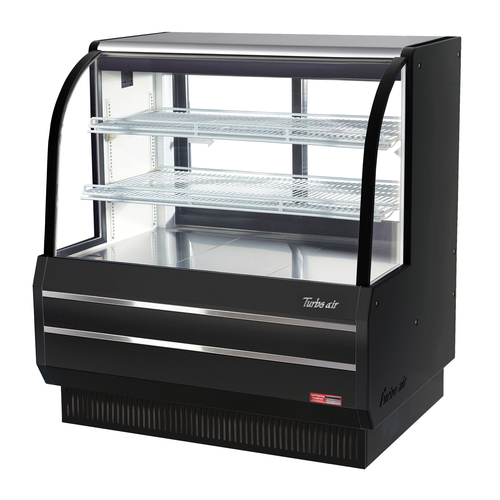 Turbo Air TCGB-48DR-WB Bakery Case Non Refrigerated 48 1/2 Inch Curved Glass LED Lighting Adjustable Shelves
