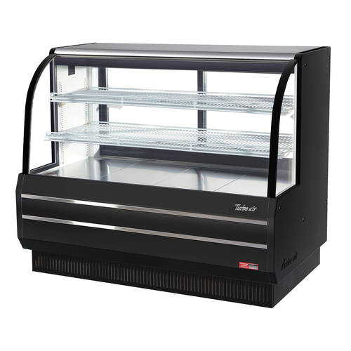 Turbo Air TCGB-60DR-WB Bakery Case Non Refrigerated 60 1/2 W Curved Front Glass LED Lighting Adjustable Shelves