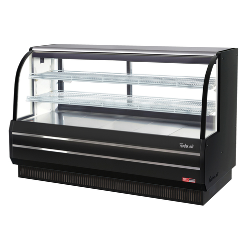 Turbo Air TCGB-72DR-WB Bakery Case Non Refrigerated 72 1/2 W Curved Glass LED Lighting Adjustable Shelves