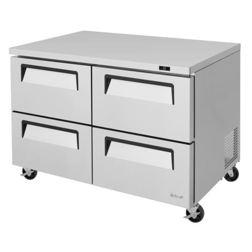 Turbo Air TUR-48SD-D4-N Super Deluxe Series Undercounter Refrigerator 48 inch Two Section 12.2 cu ft Stainless Steel