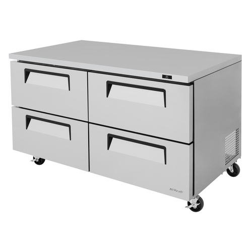 Turbo Air TUR-60SD-D4-N Super Deluxe Series Undercounter Refrigerator 60 inch two-section stainless steel drawers