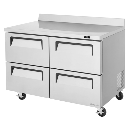 Turbo Air TWR-48SD-D4-N Super Deluxe Worktop Refrigerator 12 cu ft Stainless Steel Drawers Self Cleaning Condenser