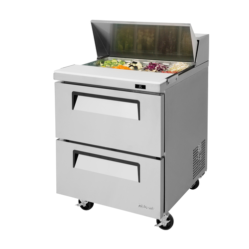 Turbo Air TST-28SD-D2-N Super Deluxe Sandwich Salad Unit 7 cu ft Stainless Steel 8 Pan 2 Drawers Self Cleaning