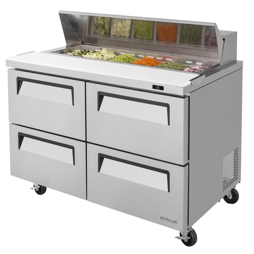 Turbo Air TST-48SD-D4-N Super Deluxe Sandwich Salad Unit Stainless Steel 12 Pan 12 Cu Ft Refrigeration System