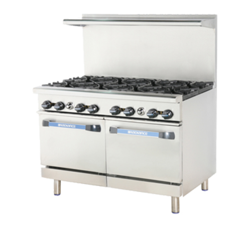 Turbo Air TAR-8 Radiance Restaurant Range Gas 48 Inch 8 Burners 2 Ovens Stainless Steel 326000 BTU CSA Sanitation