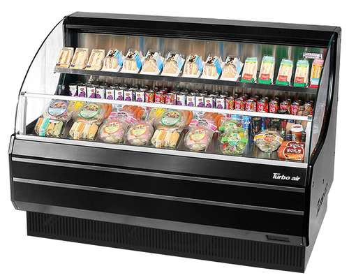 Turbo Air TOM-60LW(B)-N Horizontal Open Display Merchandiser 12.3 cu ft Capacity Low Profile Self Cleaning Condenser