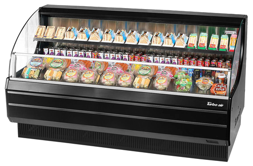 Turbo Air TOM-75LW(B)-N Horizontal Open Display Merchandiser 14.8 cu ft Low Profile Self Cleaning Condenser