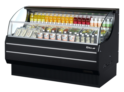 Turbo Air TOM-75SW(B)-N Horizontal Open Display Merchandiser 13.5 cu ft Capacity Slim-Line Self-Cleaning Condenser
