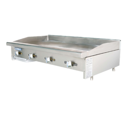 Turbo Air TAMG-48 Radiance Griddle Countertop Gas 48W x 30D Stainless Steel Built-in Splash Guard 88 BTU