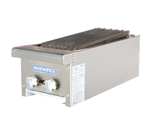 Turbo Air TARB-12 Radiance Charbroiler Countertop Gas 12 Inch Wide Heavy Duty Cast Iron Grate 30000 BTU