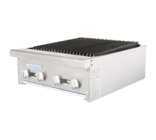 Turbo Air TARB-24 Radiance Charbroiler Countertop Gas 24 Inch Heavy Duty Cast Iron Grate 60K BTU CSA Sanitation