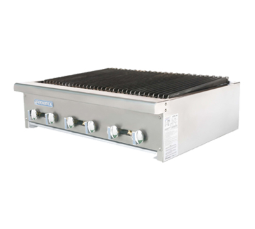 Turbo Air TARB-36 Radiance Charbroiler Countertop Gas 36 Inch Heavy Duty Cast Iron Grates 90000 BTU