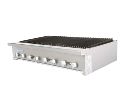 Turbo Air TARB-48 Radiance Charbroiler Countertop Gas 48 Inch Heavy Duty Cast Iron Grate 120000 BTU CSA Sanitation