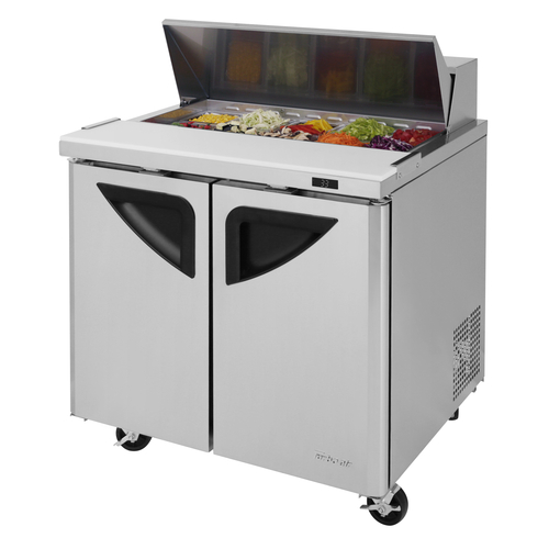 Turbo Air TST-36SD-N6 Super Deluxe Sandwich Salad Unit 11 cu ft Stainless Steel 10 Pan Opening 2 Doors