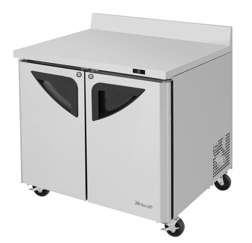 Turbo Air TWR-36SD-N6 Super Deluxe Worktop Refrigerator 9 cu ft Self Cleaning Condenser Stainless Steel Doors