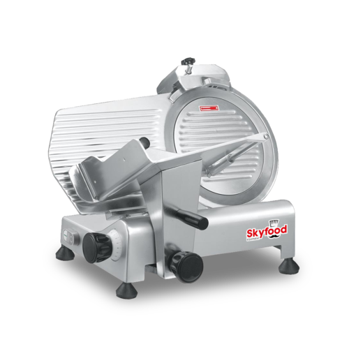 Skyfood Equipment GL300 Economy Slicer Compact Gravity Feed 12 Inch Stainless Steel Blade Cast Aluminum Body