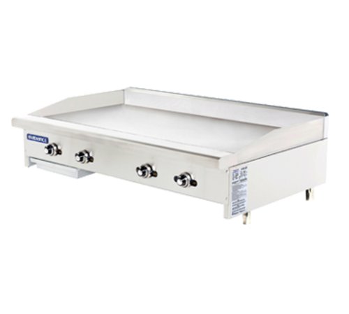Turbo Air TATG-48 Radiance Griddle Gas Countertop 48W x 30D Stainless Steel 88 BTU Built-in Splash Guard