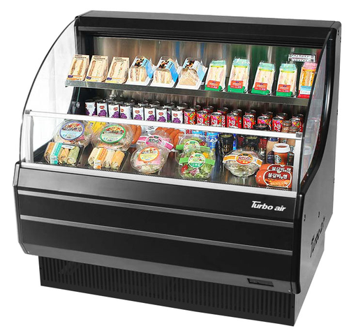 Turbo Air TOM-40LW(B)-N Horizontal Open Display Merchandiser 7.4 cu ft Capacity Self Cleaning Condenser Plug In