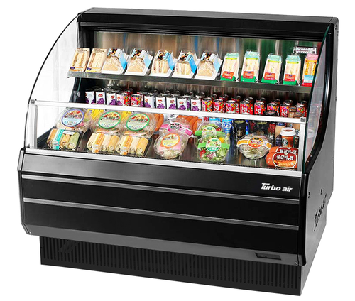 Turbo Air TOM-50LW(B)-N Horizontal Open Display Merchandiser 9.8 cu ft Capacity Self Cleaning Condenser 115v