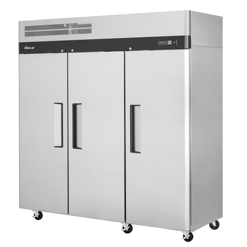 Turbo Air M3R72-3-N-AL-AR M3 Refrigerator Reach In Three Section 65.8 Cu Ft LED Thermometer Self Cleaning Condenser