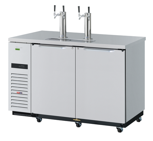 Turbo Air TBD-2SDD-N6 Super Deluxe Beer Dispenser 58-3/4W x 27-1/4D x 37-1/8H Stainless Steel Double Faucet