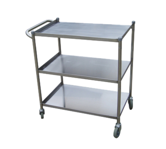 Turbo Air TBUS-1524 Utility Cart 15 x 24 3 Shelves 1 Push Pull Handle 304 Stainless Steel 4 Rubber Casters