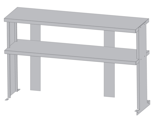 Turbo Air TSOS-6R-T Double Overshelf 72-3/4W x 14-1/2D x 31-1/4H Stainless Steel for PUR-72 TUR-72SD MUR-72 PST-72 TST-72 MST-72