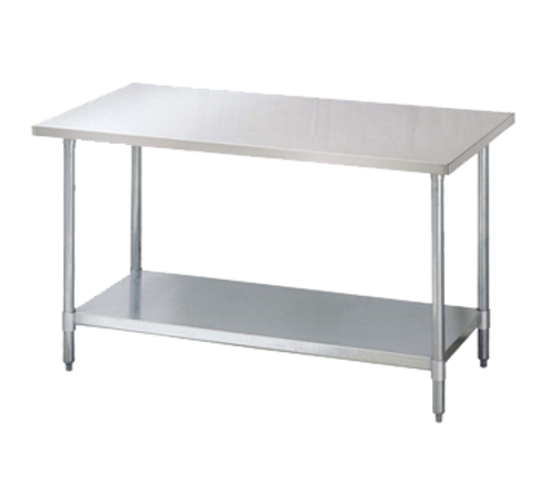 Turbo Air TSW-2430SS Work Table 30W x 24D 18 Gauge Stainless Steel Flat Top Adjustable Undershelf NSF