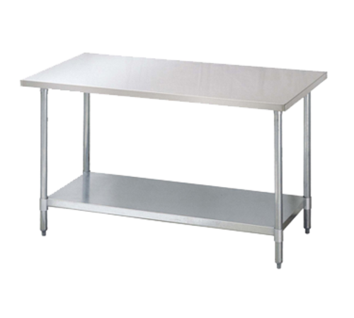 Turbo Air TSW-3030SB Work Table 30W x 30D 18/304 Stainless Steel Flat Top Adjustable Undershelf NSF