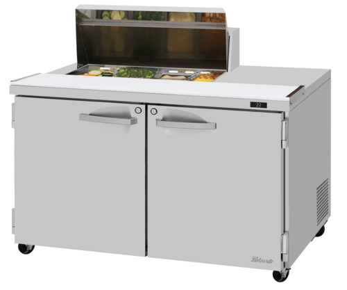 Turbo Air PST-48-08S-N-LW PRO Series Sandwich Salad Prep Work Station 48 inch Two Section Self Contained Compressor